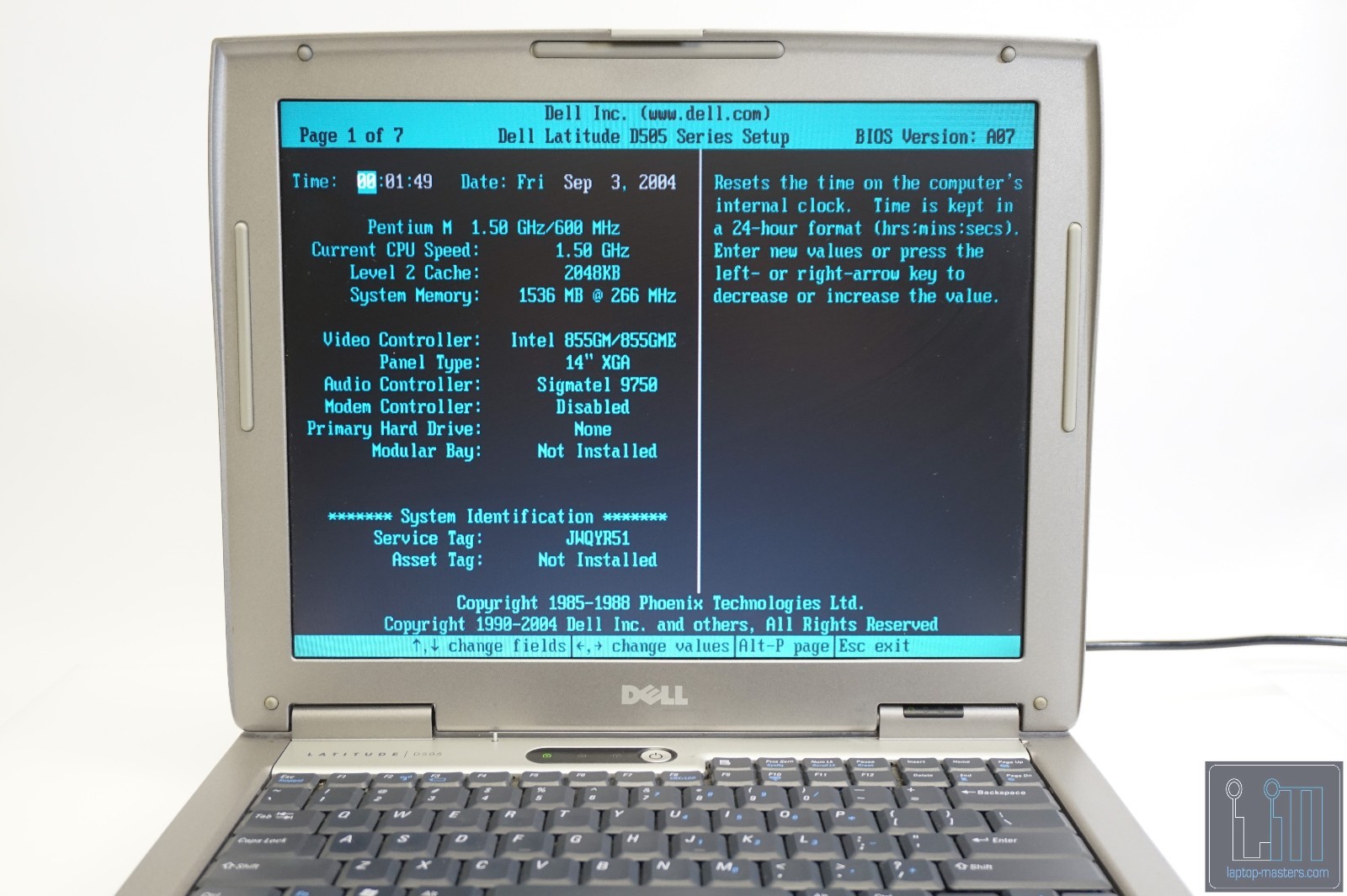 Dell Latitude D505 15″ Intel Pentium M Laptop No RAM No HD No Battery *AS IS*