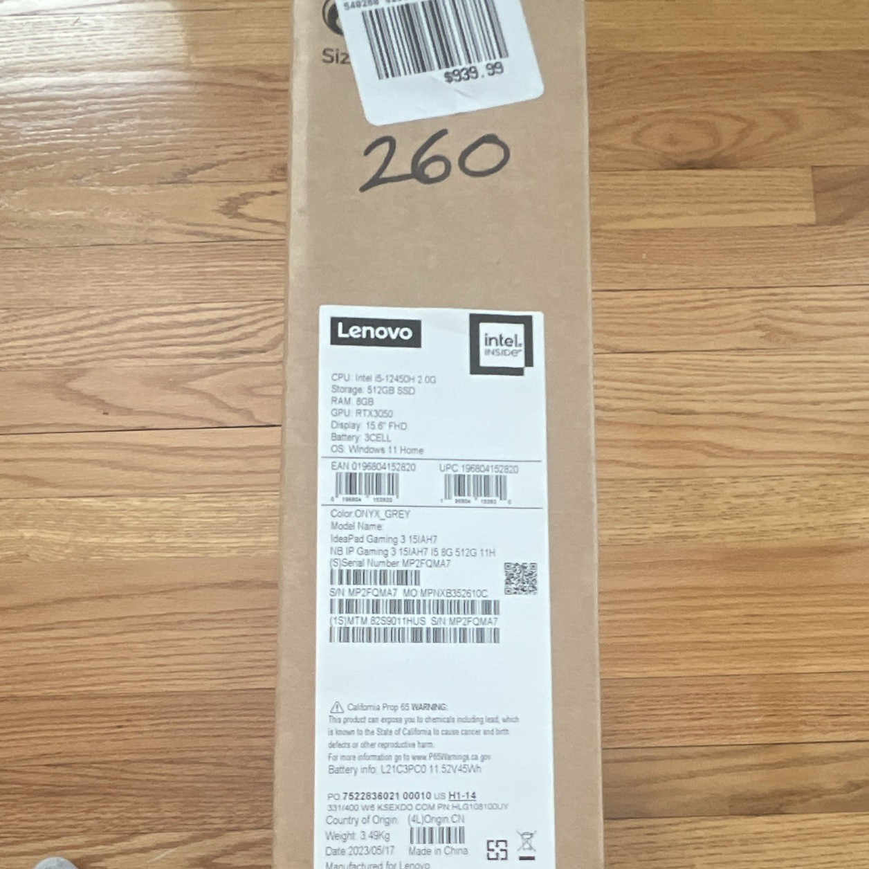 Lenovo IdeaPad Gaming 3 15IAH7 i5-12450H RTX 3050 16GB 512GB SSD 15.6″