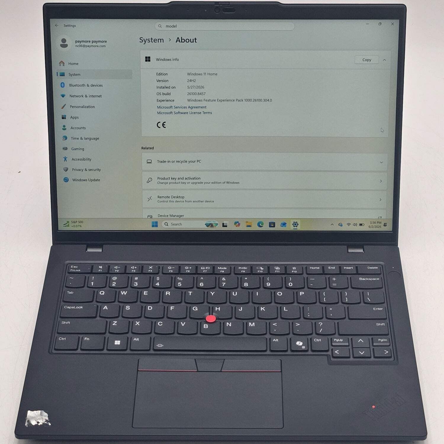 Lenovo Thinkpad l14 Gen 6 21S9S03300 14″ Ryzen 5 PRO 215 3.2GHz 32GB RAM 240GB