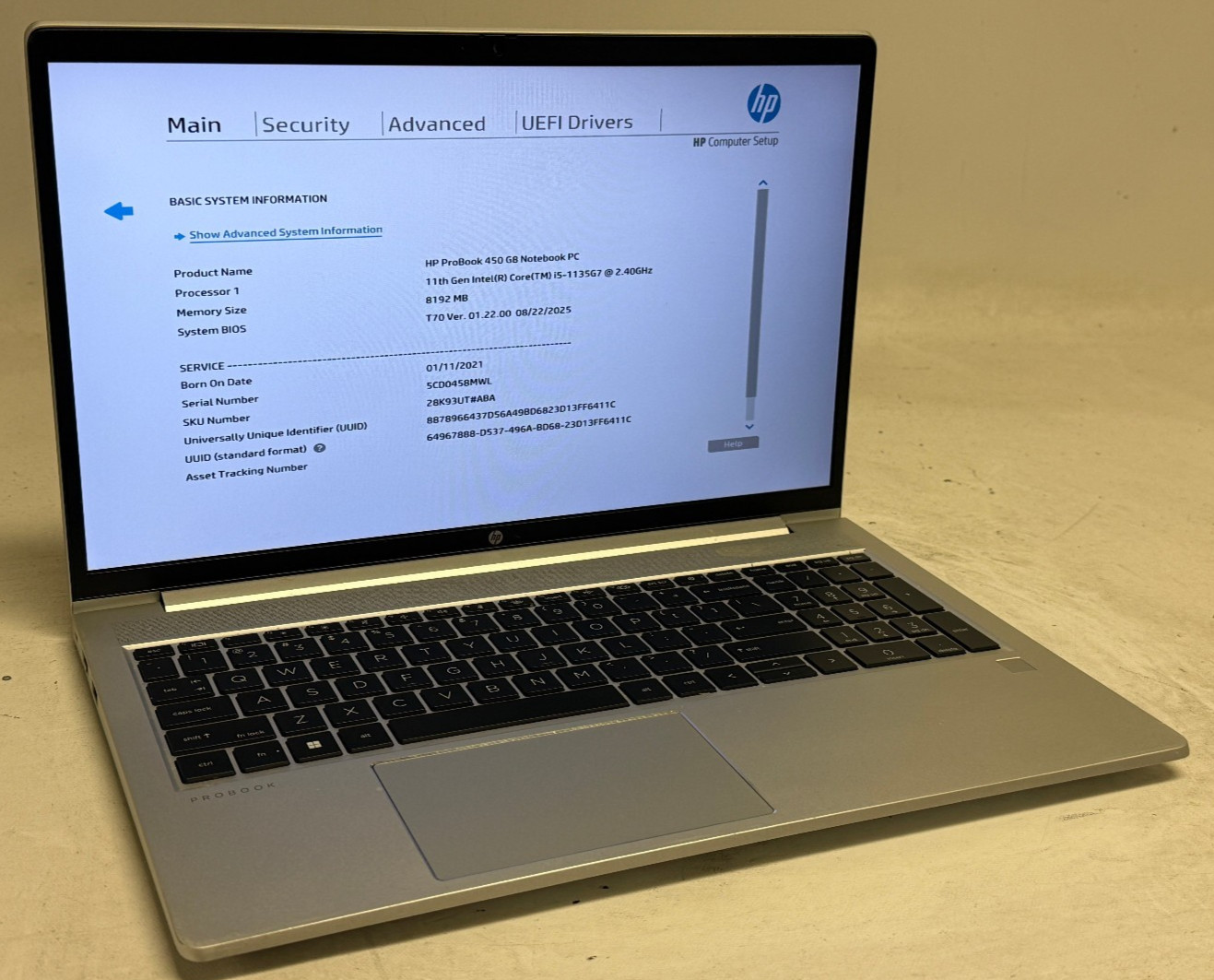 HP ProBook 450 G8 15.6″ (i5-1135G7 – 8GB RAM – 512GB SSD – Win11Home)