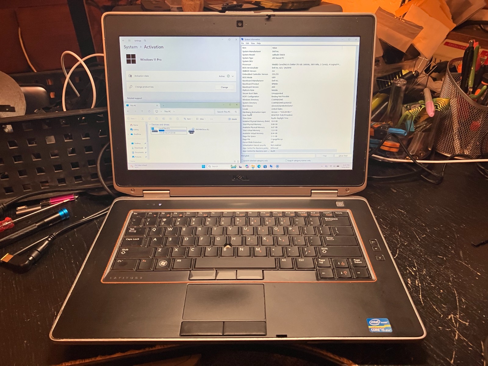 Dell Latitude E6420 14″ Laptop i5 2.6GHz 10GB RAM 240GB SSD Win 11 Pro Wifi FAIR
