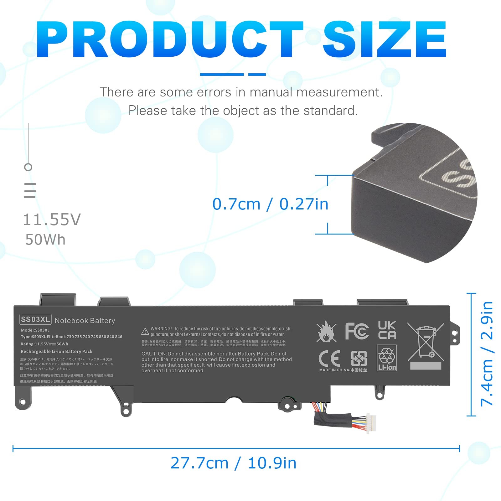 TREE.NB SS03XL Battery for HP EliteBook 840 G5 G6 730 735 740 933321-855