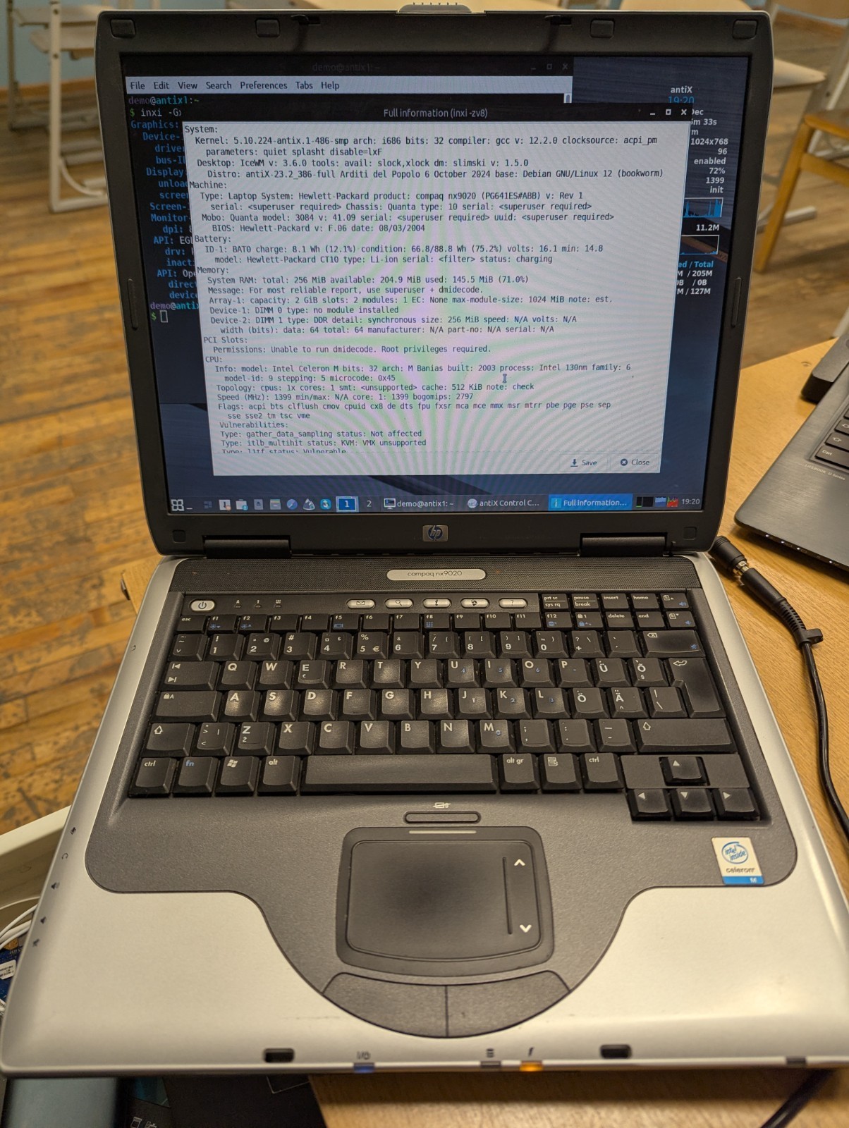 HP Compaq nx9020 Intel Celeron M 1.4, 256Mb RAM