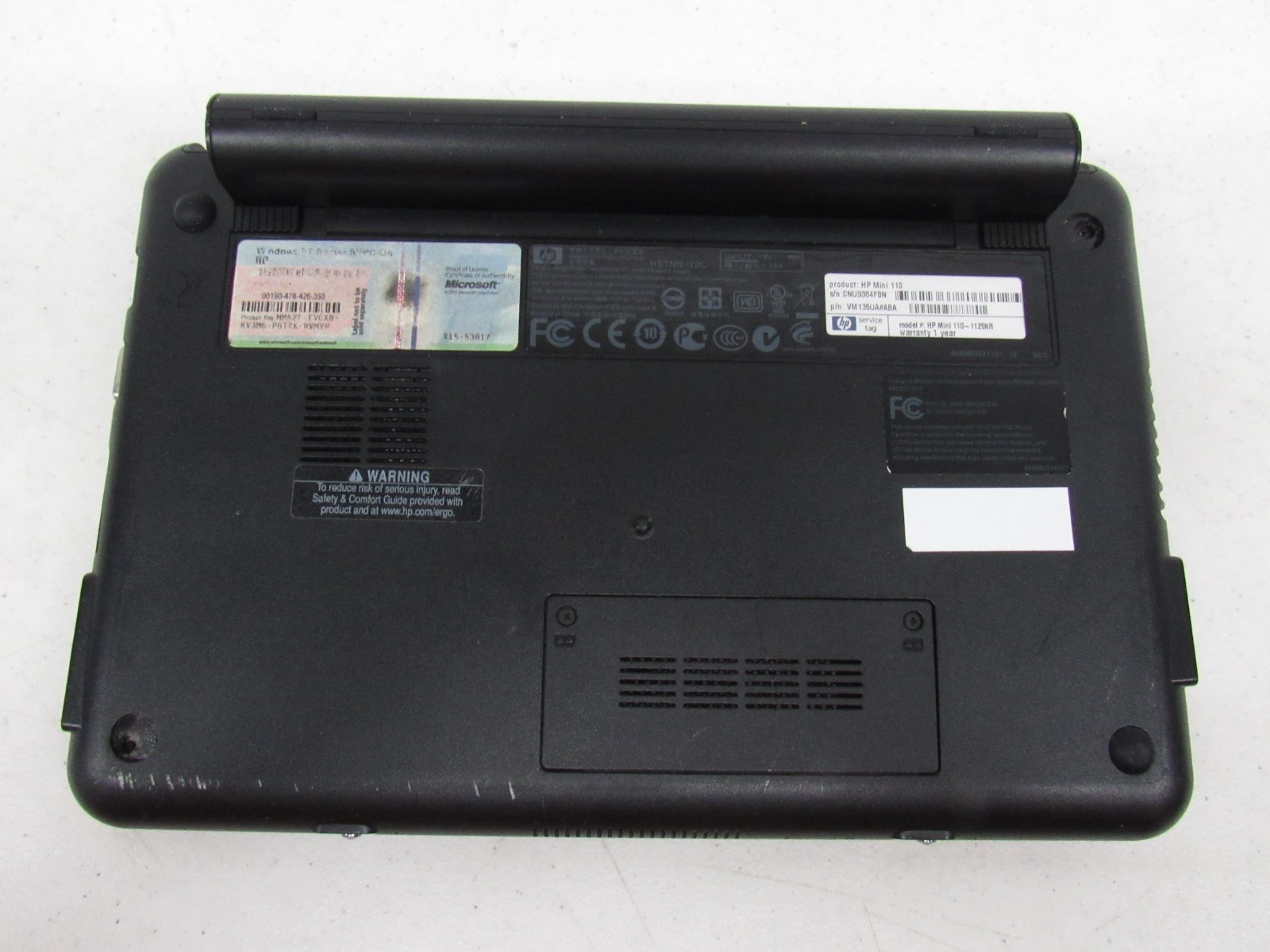 HP Mini 110 1.6GHz Windows 7 Notebook Mini Computer Untested For Parts