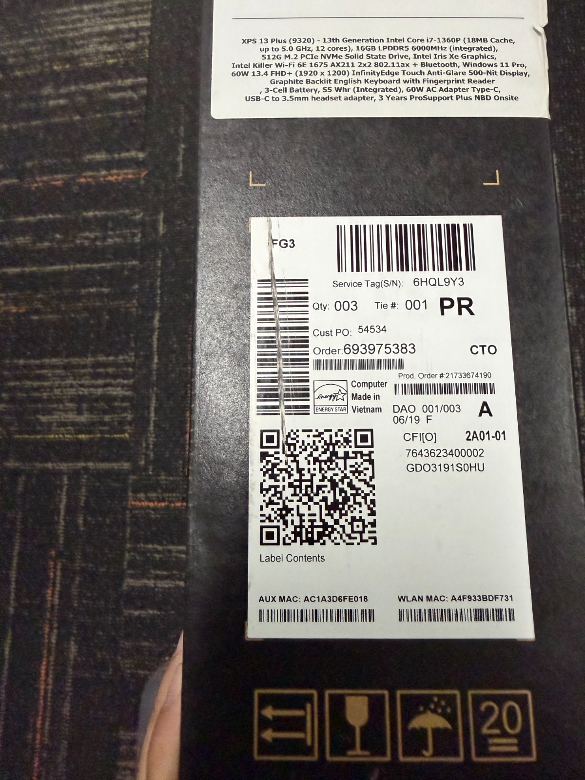 Dell XPS 13 Plus 9320 i7-1360P 16GB 512GB SSD Touch Windows 11 Pro