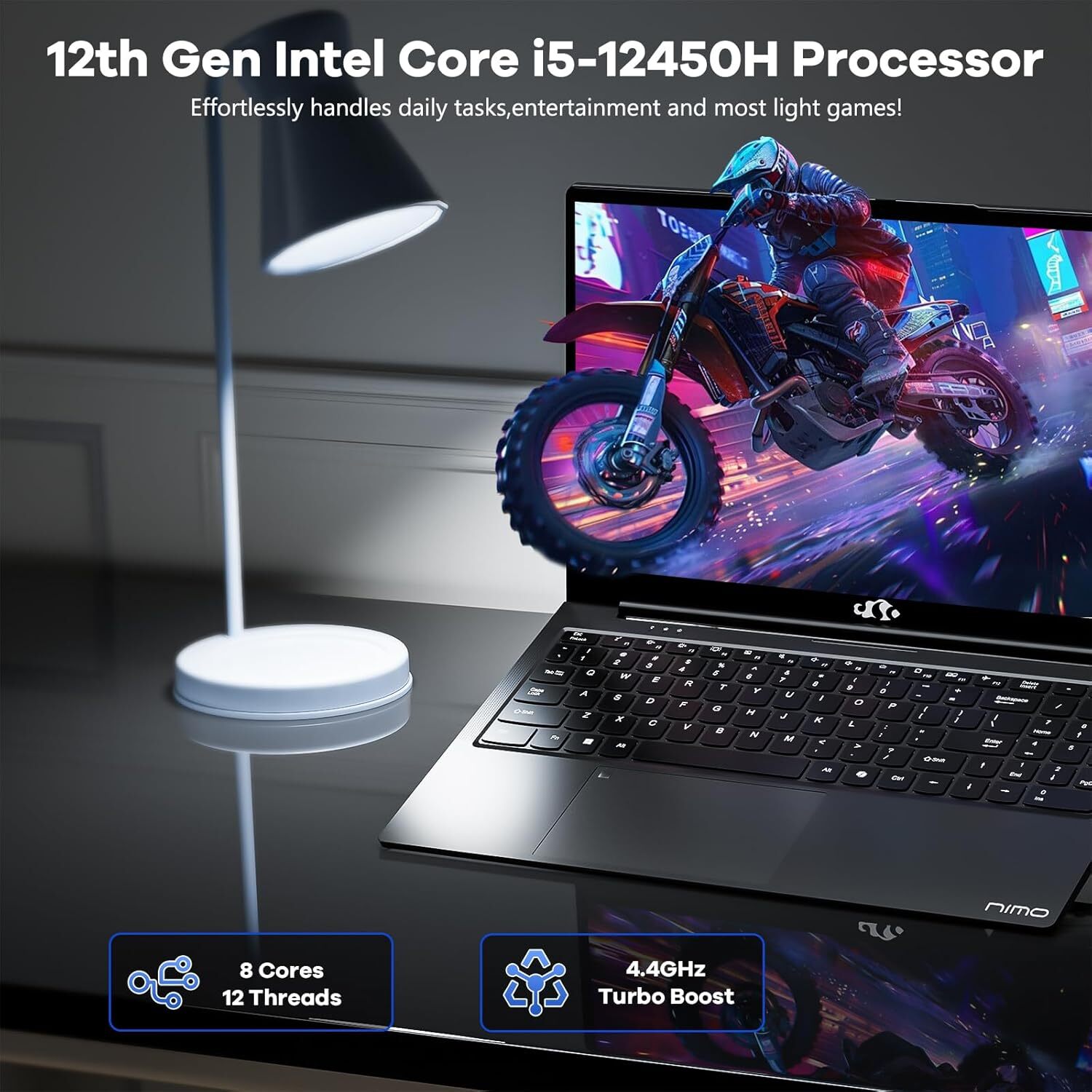 NIMO 15.6″ FHD lPS-Business-Laptop, 8 Cores Intel i5-12450H 16GB RAM 512GB SSD