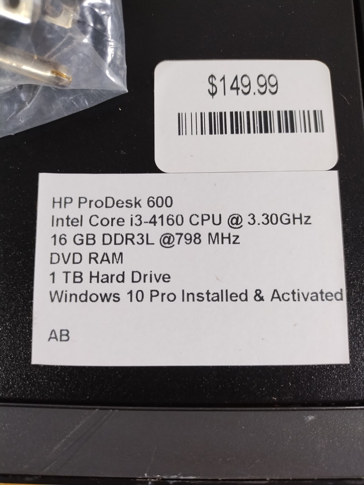 HP Prodesk 600 i3-4160 3.30GHz 16GB DDR3 L RAM 1tb HDD Windows 10 Installed