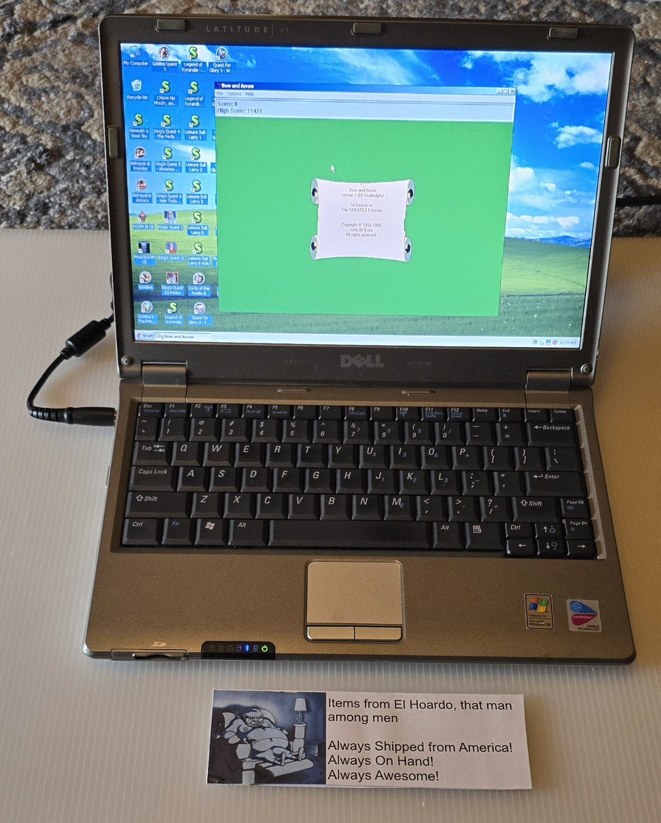 Dell Latitude X1 1.1Ghz Pentium M 1.25GB Ram 30GB HDD Windows XP Pro 32 Bit