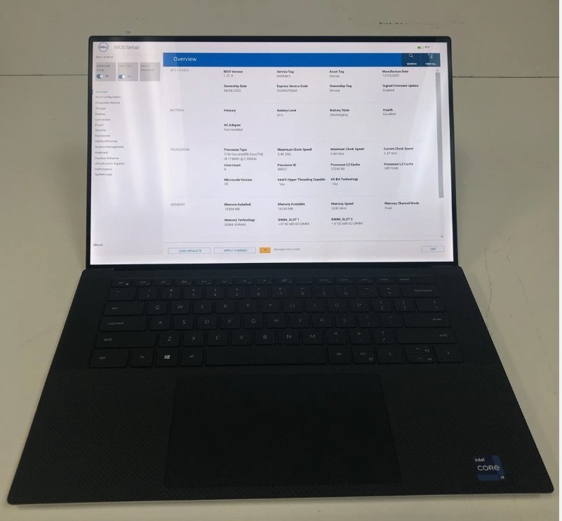 Dell XPS 9510 15.6″ (2TB SSD, i9-11900H, 32GB DDR4) RTX 3050 4K UHD Win11 Pro