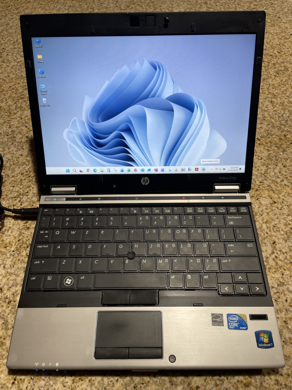 HP Elitebook 2540p Intel i7 2.13GHz Windows 11 Pro 512GB SSD Office Pro 2021