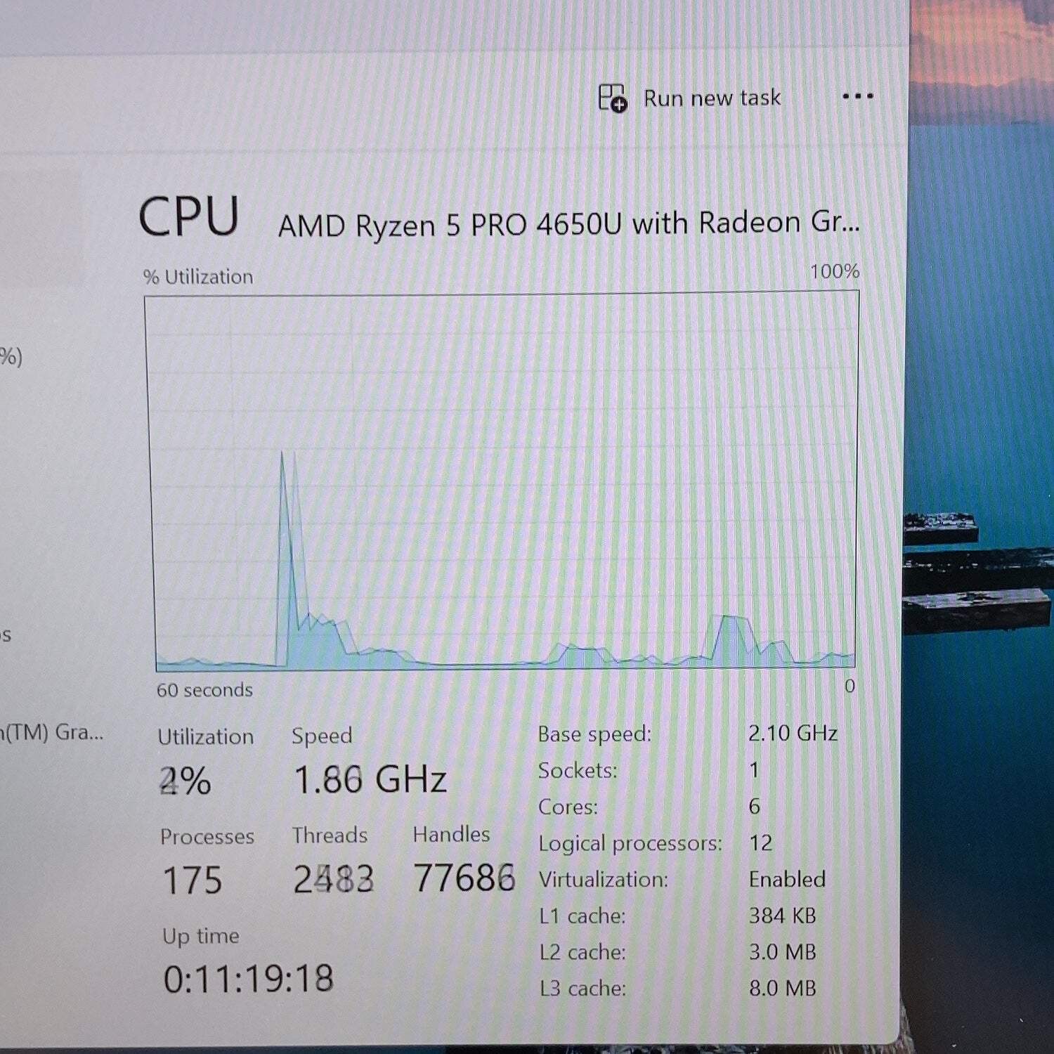 HP EliteBook 845 G7 14″ 4650u 2.1GHz 8GB RAM 256GB SSD