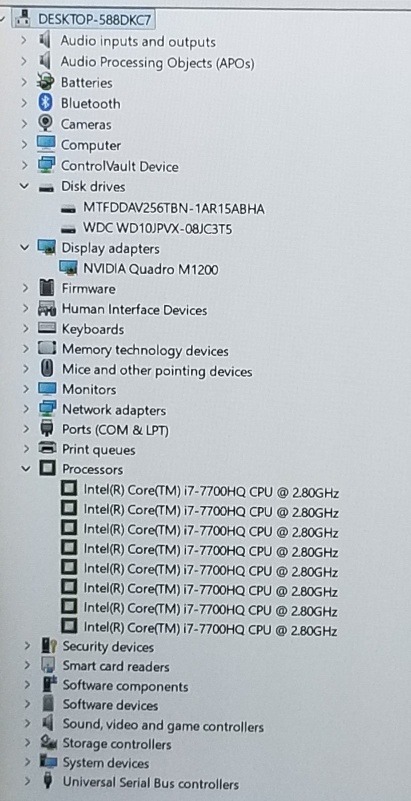 Dell Precision 7520 i7-7700HQ 16GB RAM 256GB SSD & 1TB HDD| Quadro M1200| WIN 11