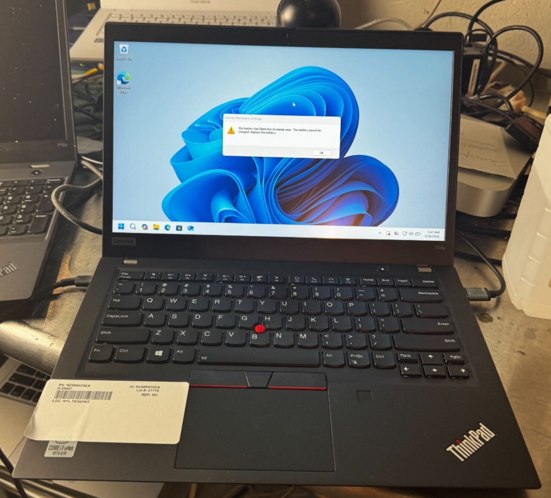 Lenovo ThinkPad T15 Core I7-10610 256GB SSD 16GB RAM Laptop *Read #5794