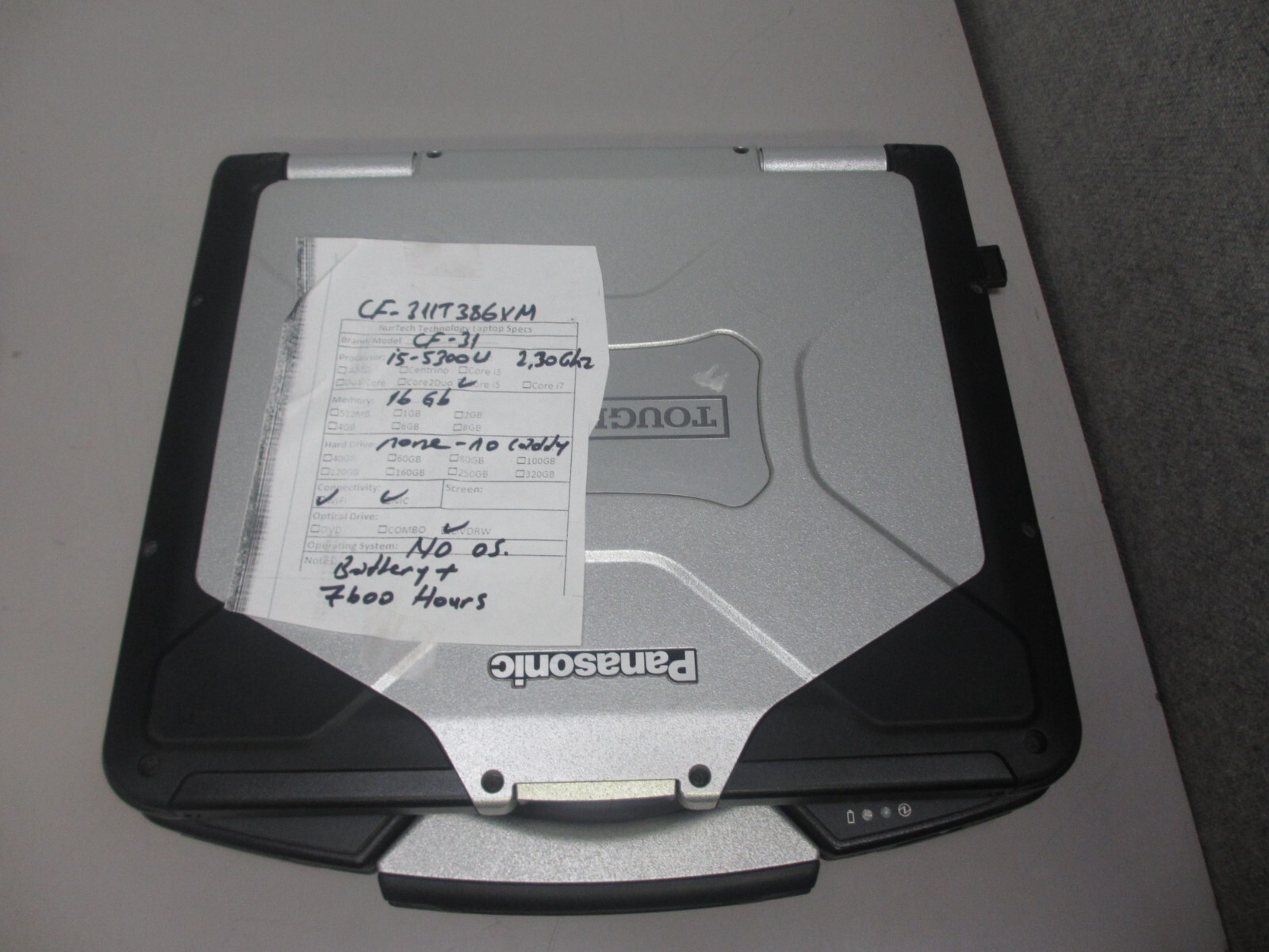 Panasonic Toughbook MK5 CF-31 13.1″ i5 2.3GHz 16GB Laptop[No HD/CADDY/OS/AC]