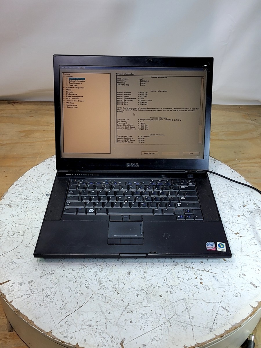 DELL PRECISION M4400 Laptop Intel CORE2 DUO P8400 4GB SEE NOTES