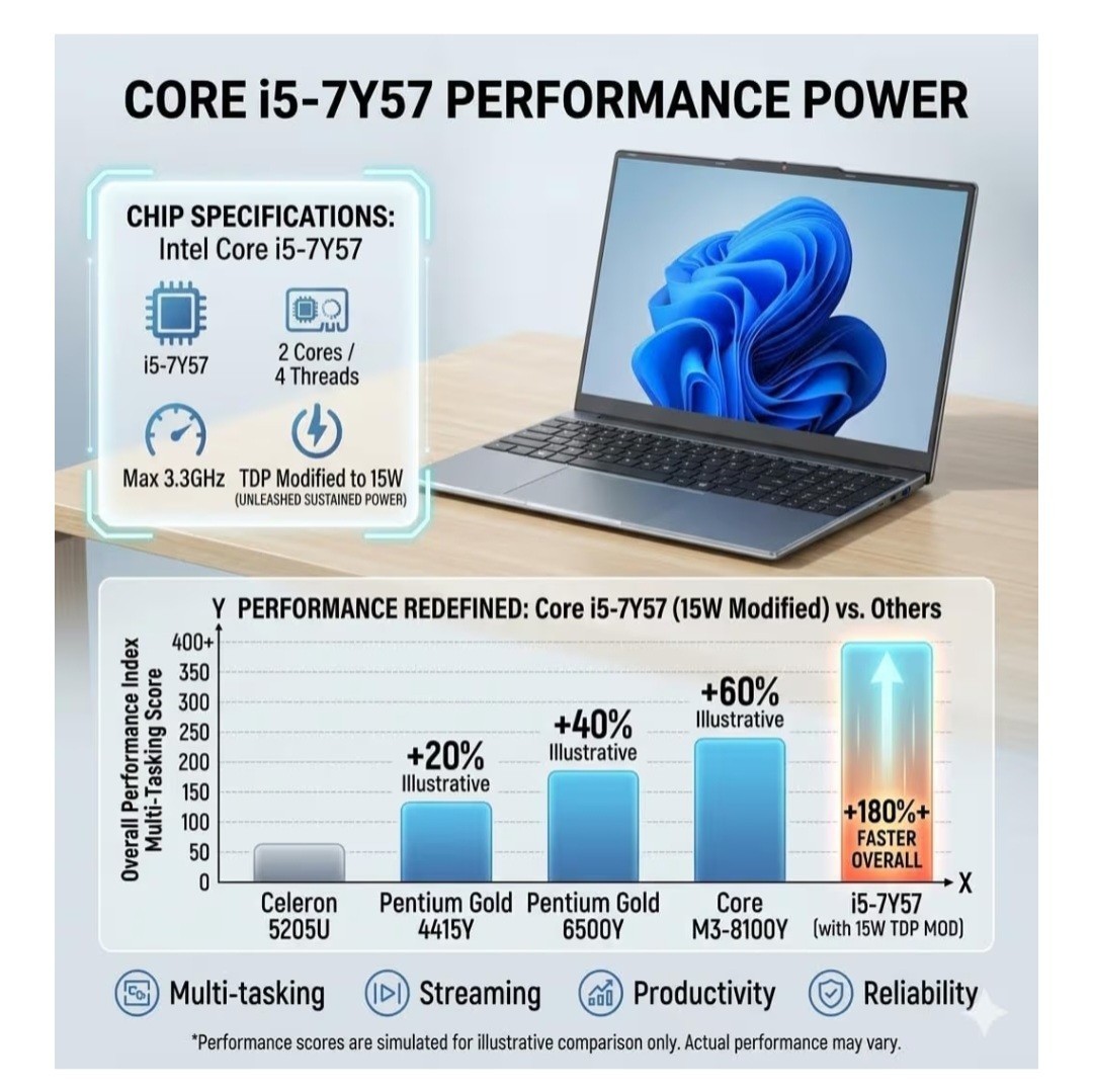 Laptop Computer 15.6 inch, Compatible with Windows 11, Core i5 Processor, Up to