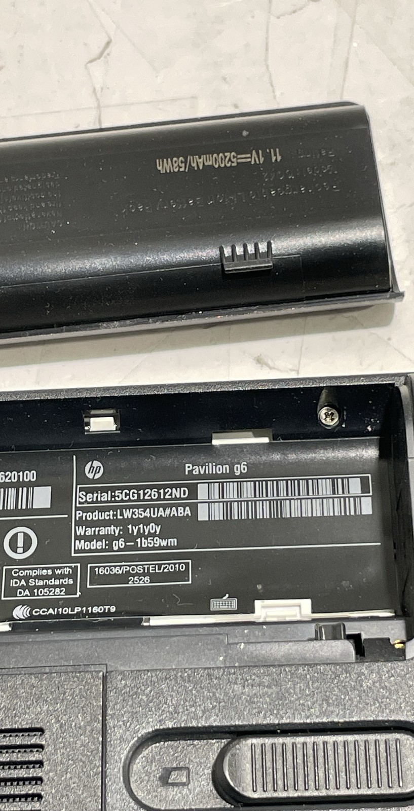 HP Pavilion g6-1b59wm 15.6″ Laptop AMD As Is No HDD Unit