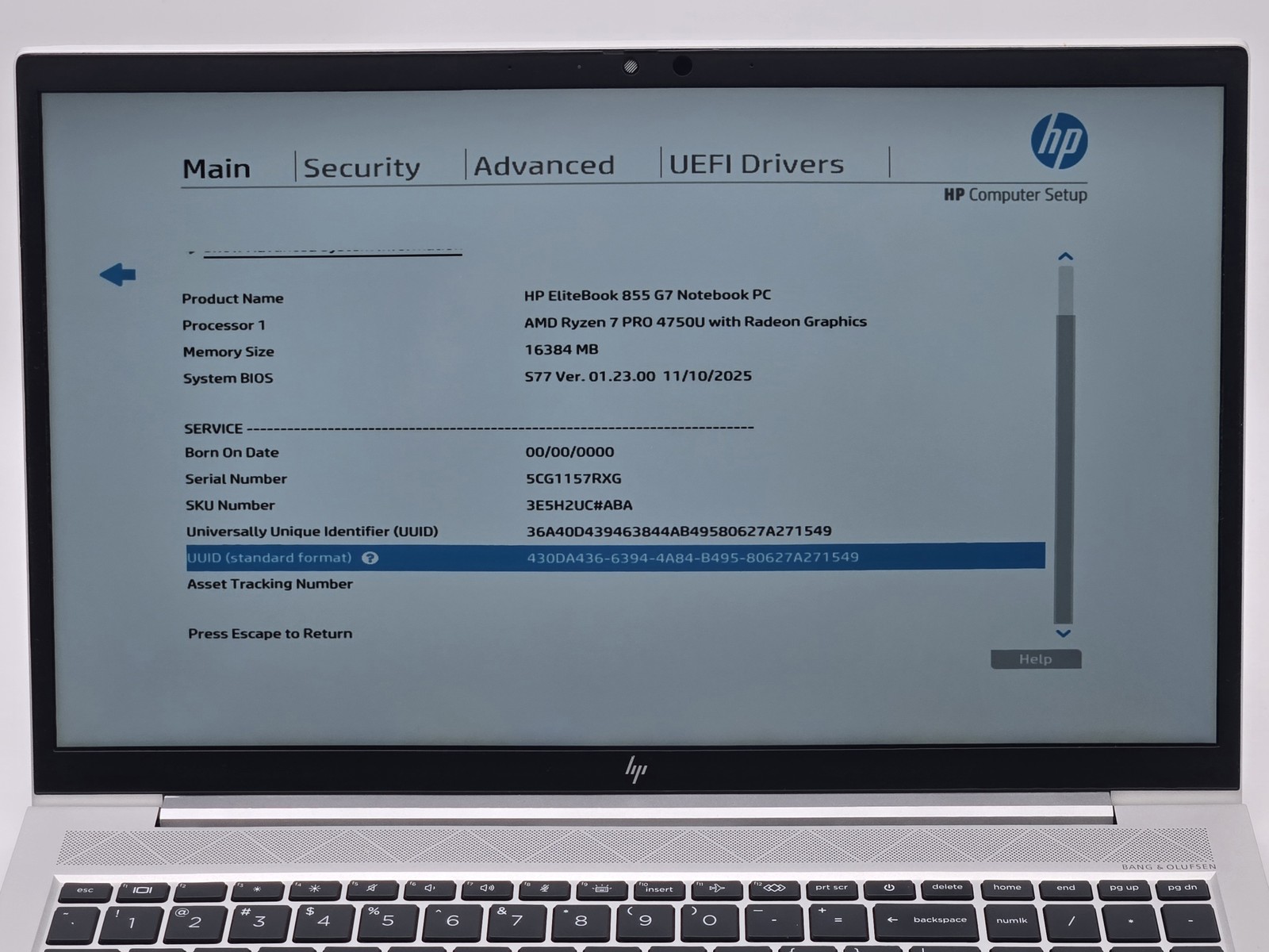 HP EliteBook 855 G7 15″ FHD Touch RYZEN 7 PRO 4750U 512GB SSD 16GB W11P IRCam