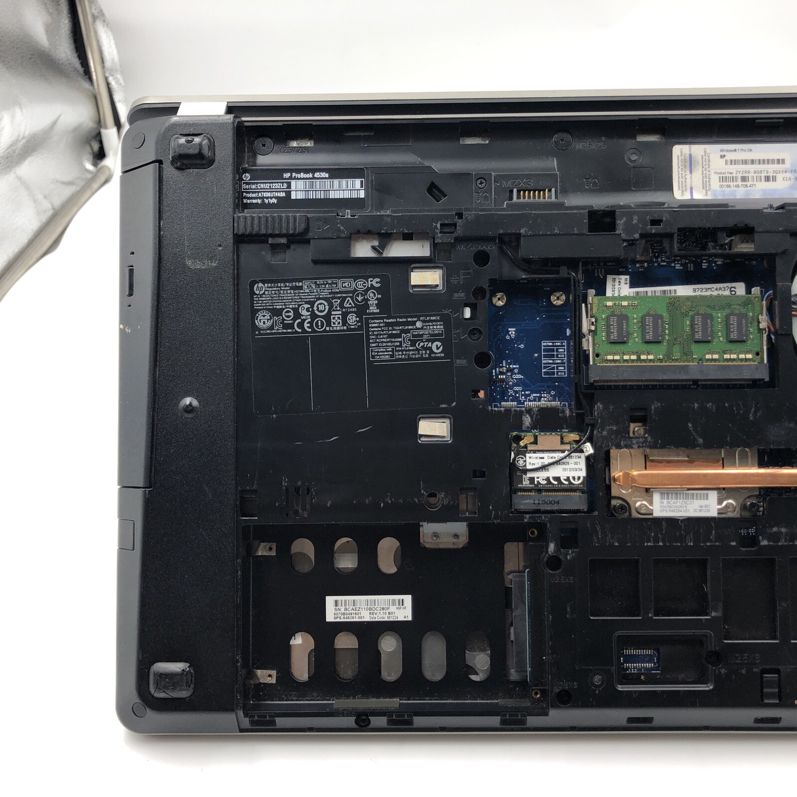 HP Probook 4530s Laptop i3-2330M 2.2GHZ 4GB NO HDD/OS 1366×768 (FOR PARTS)