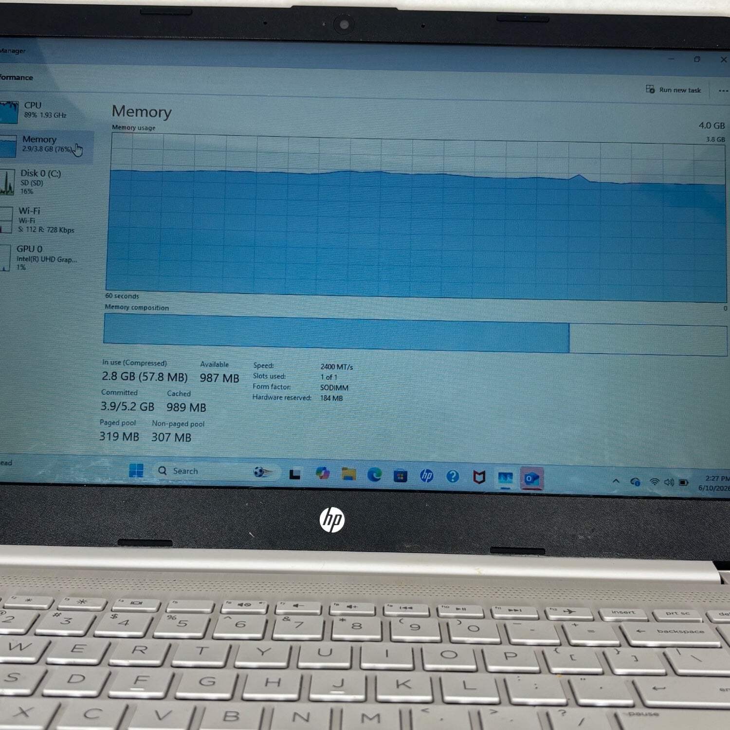 HP Laptop 14-DQ0052DX Celeron N4120 4GB RAM 64GB