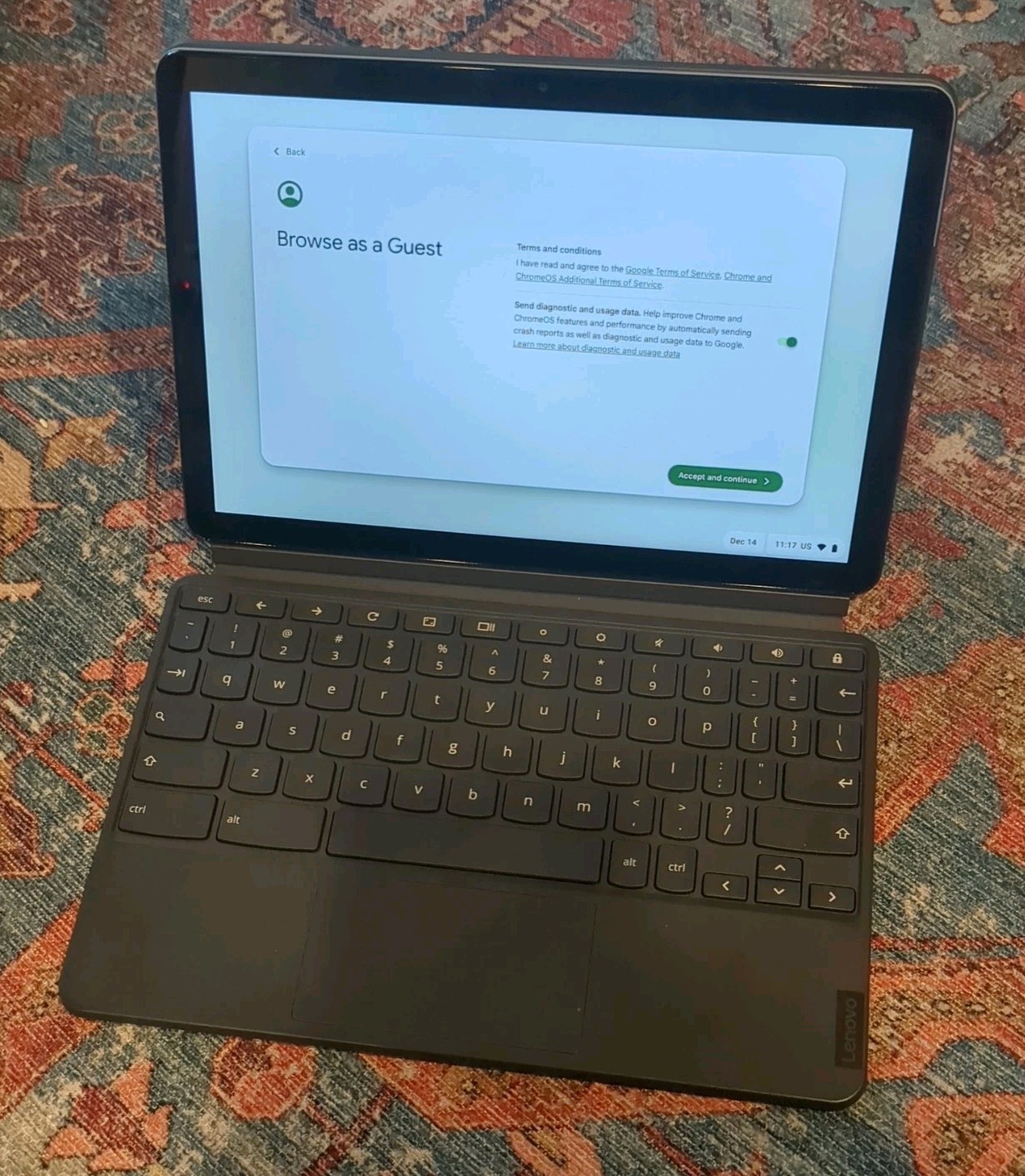 Lenovo Chromebook Duet 10.1″ (128GB) 2-in-1 Tablet Laptop – Ice Blue/Iron Gray