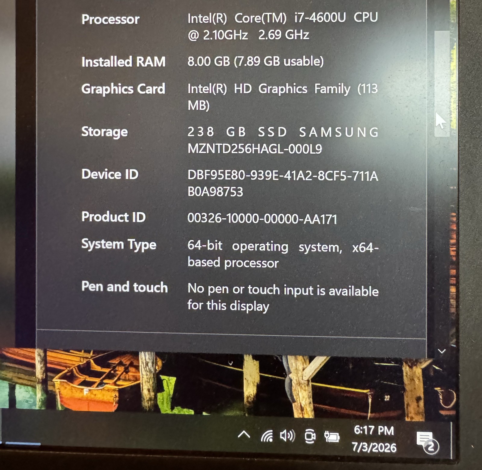 Lenovo X1 Carbon – 14.0″ Intel i7-4600U/8GB Ram/238gb SSD (Windows 10)