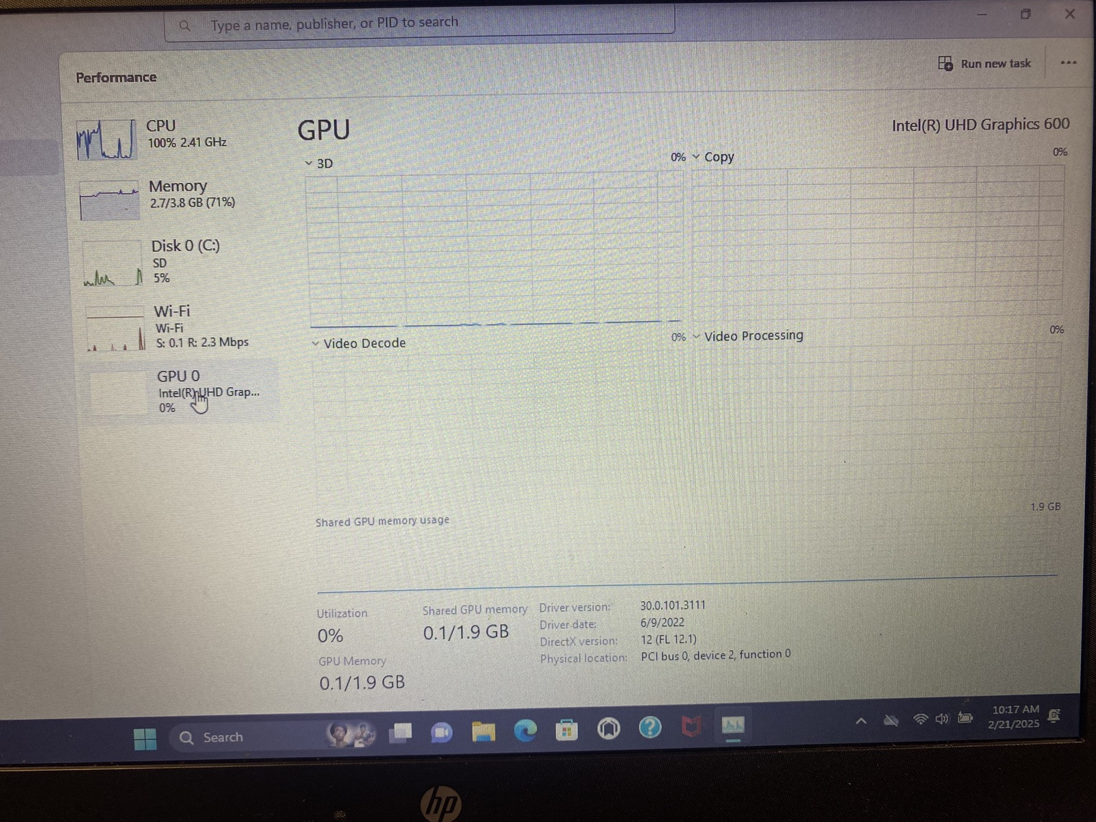 HP 14-cf2111wm 14″ HD Celeron N4120 1.1GHz Intel UHD Graphics 600 4GB RAM