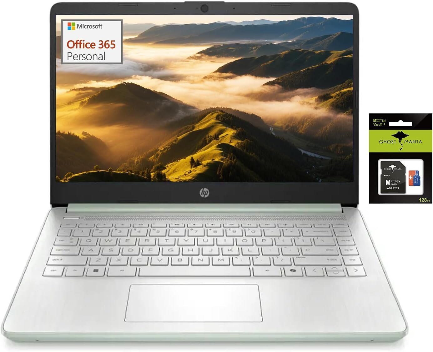 HP 2025 New Laptop Intel N150 16GB RAM 384GB Storage Wi-Fi 6 Windows 11 Green