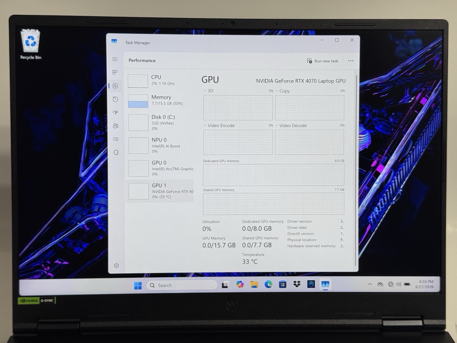 Acer Predator Helios Neo 14 QHD+ 120Hz Ultra 7 155H 16GB RAM / 1TB SSD RTX 4070