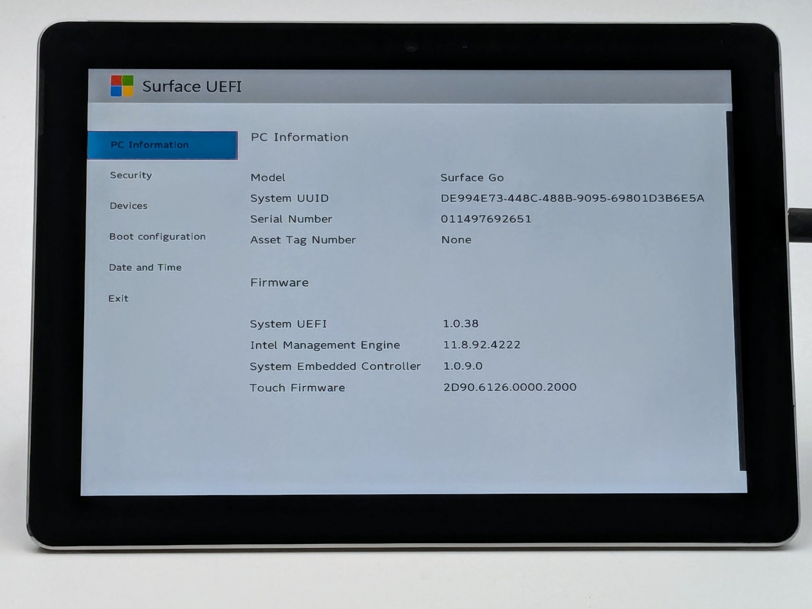 Microsoft Surface Go 1824 10.6 1800 x 1200 Touch PENTIUM 4415Y 4GB W10P *READ*