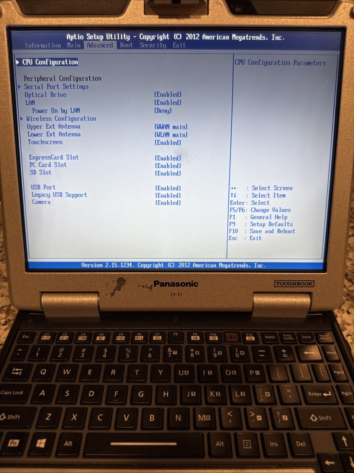 Panasonic Toughbook CF-31 MK5 i7-5600U 2.60GHz|16GB RAM|256GB HDD|NoOS|NoCharger