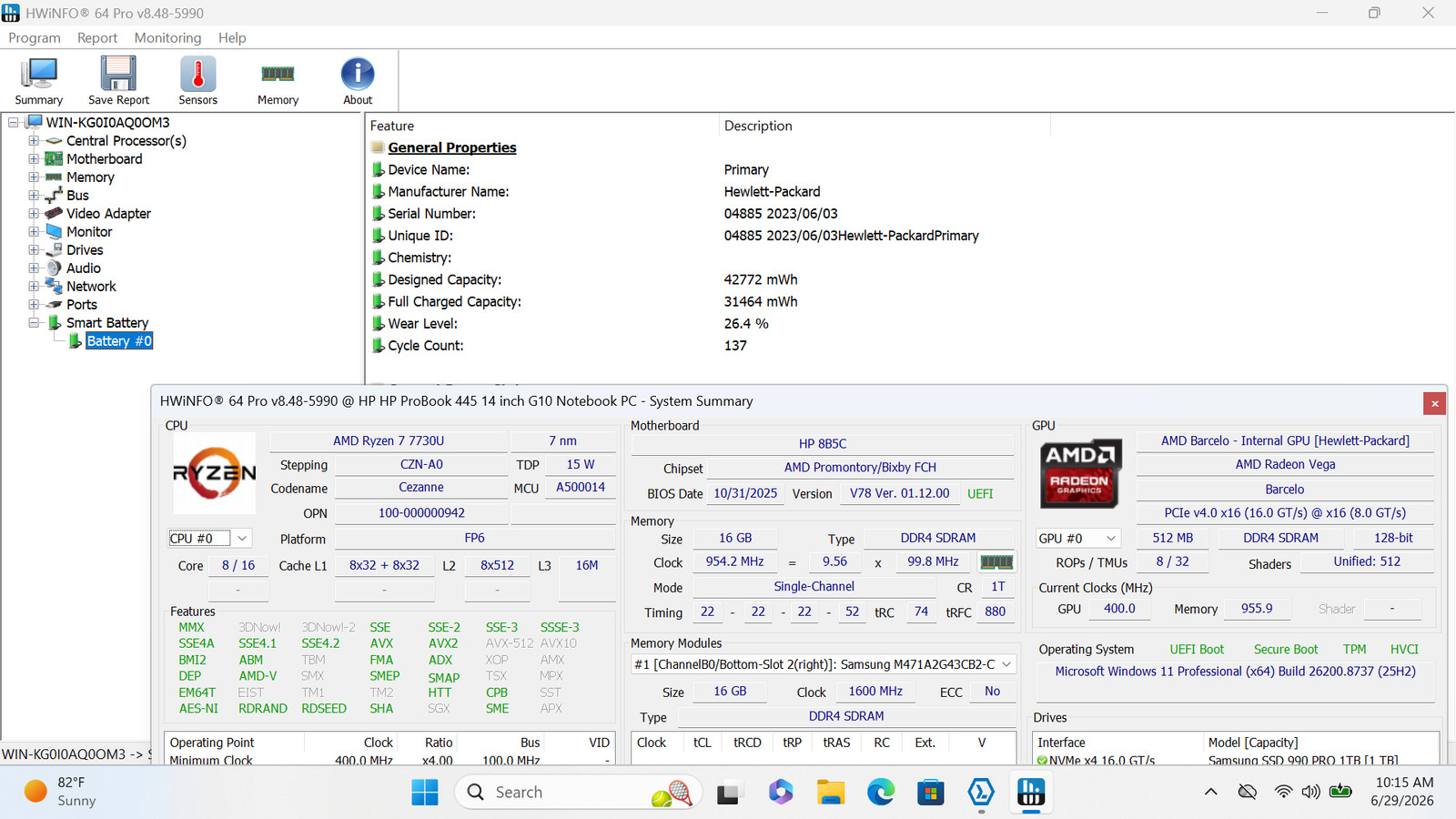 HP ProBook 445 G10 14″ FHD Ryzen 7 7730U 16GB 1TB SSD Win 11 Pro