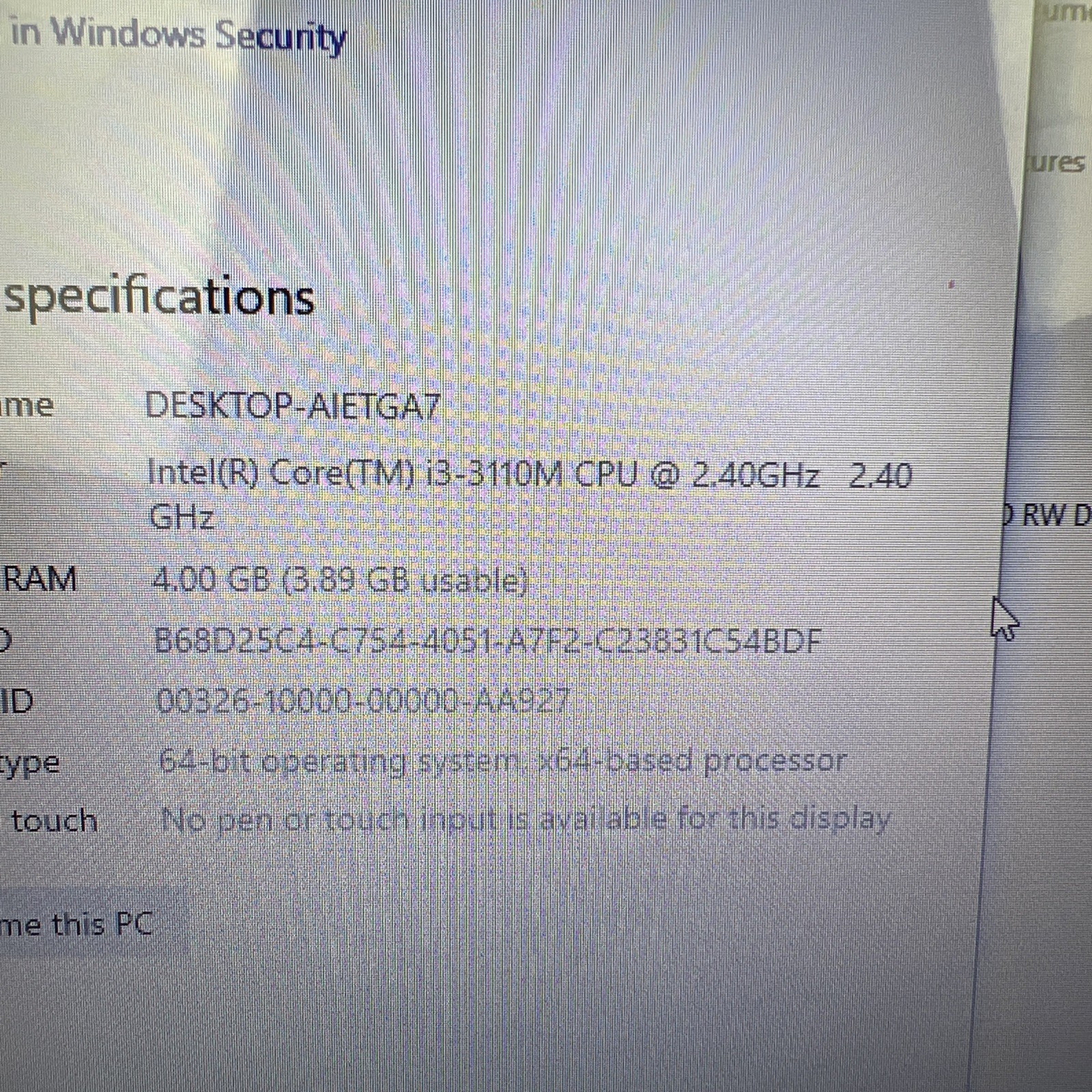 HP 2000 Laptop 2.4GHz 4GB RAM 450GB HDD Needs Keyboard Repair