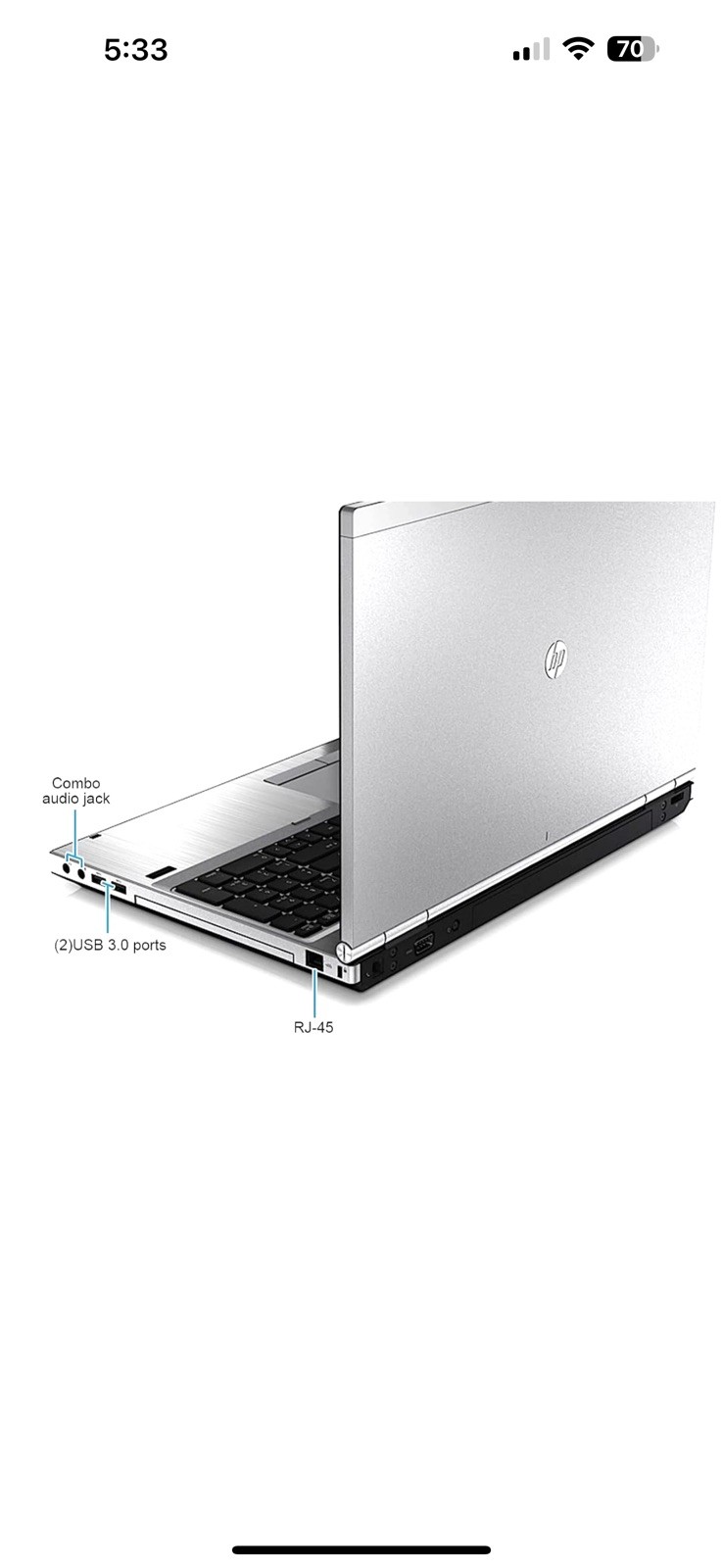 15.6″ HP EliteBook Laptop PC: Intel i5! 16GB RAM – 480GB SSD! Windows 10! DVD-RW