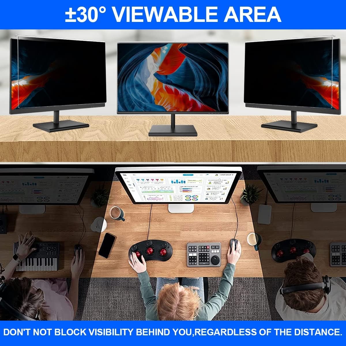 24″ Widescreen Monitor Privacy Screen Filter – Anti-Glare Protector for Screens