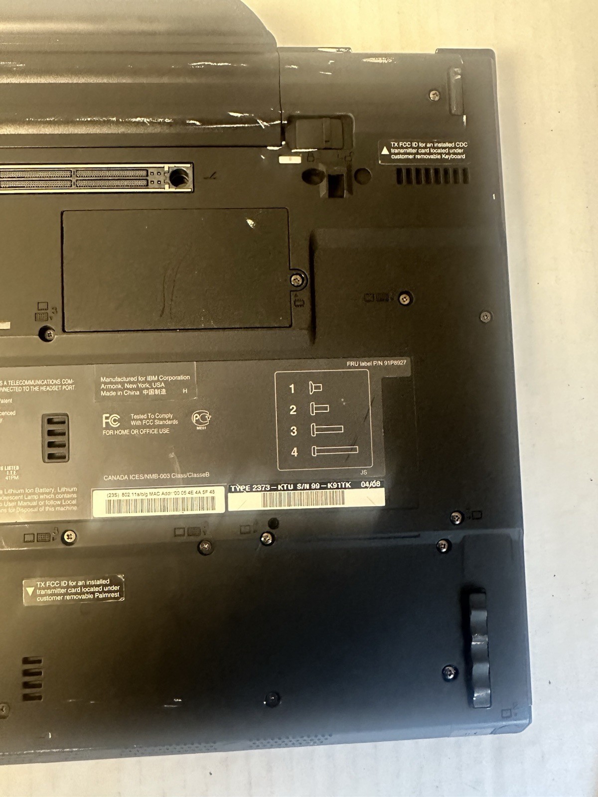 IBM ThinkPad T42p Type 2373 Laptop Intel Pentium M Windows XP Vintage Untested