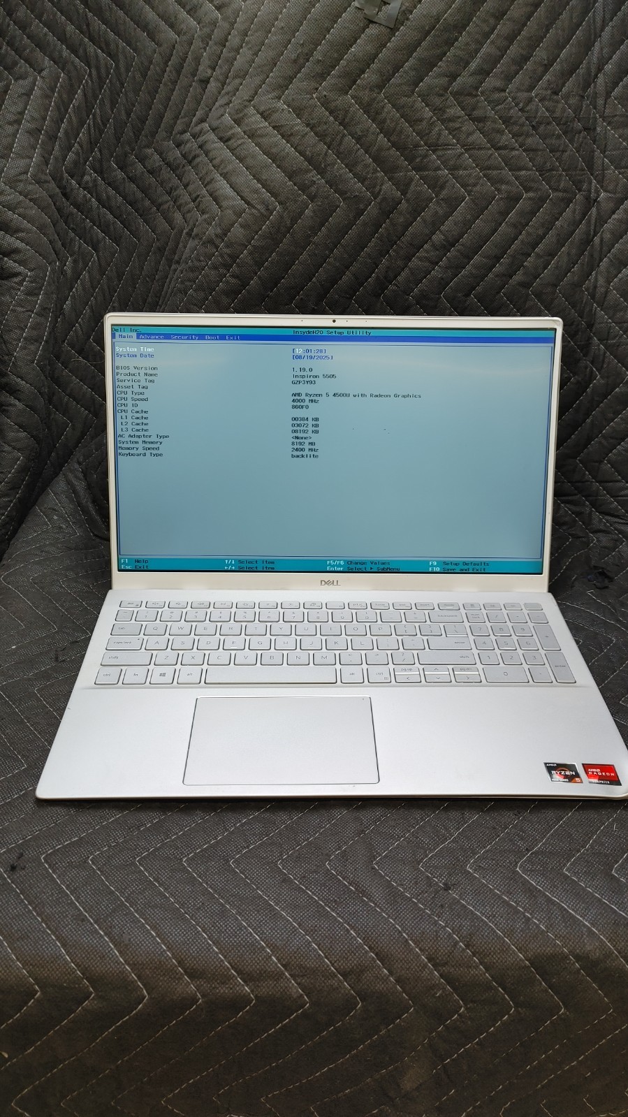 Dell Inspiron 5505 15.6″| Ryzen 5 4500U | 8GB RAM | NO OS/CHRGR/HDD | READ DESC