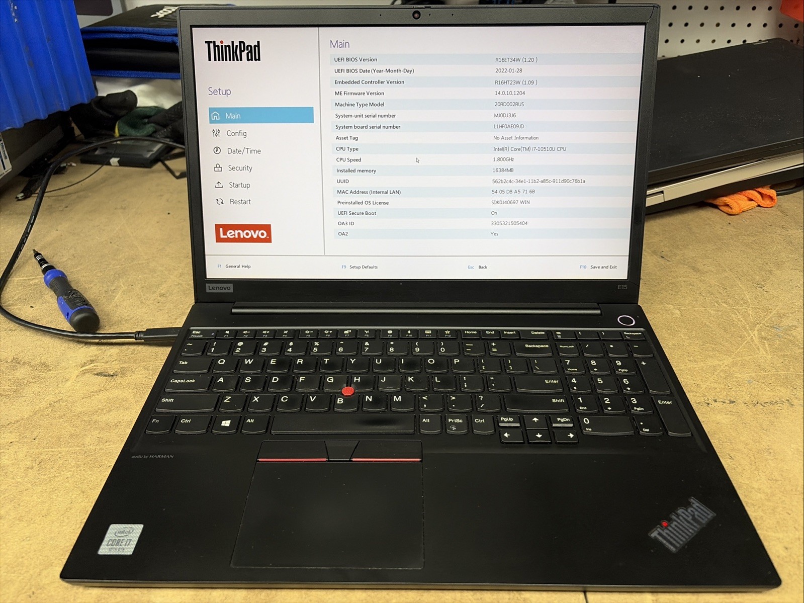 Lenovo ThinkPad E15 Gen 1 15.6″ UHD i7-10510U 16GB RAM 512GB SSD No OS