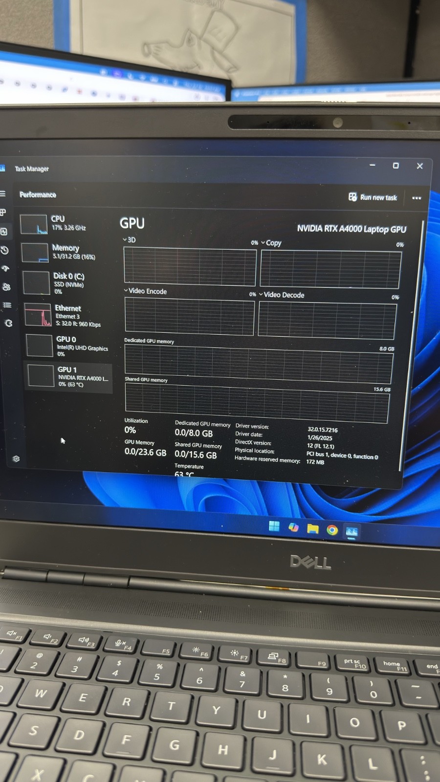Dell Precision 7560 Xeon 32GB RAM 500GB SSD RTX A4000 *see photos**