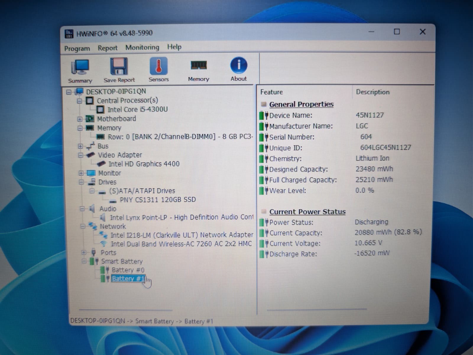 Lenovo ThinkPad T440 | i5 4th Gen 8GB RAM 120GB SSD | HD Win 11 Pro Dual Batt