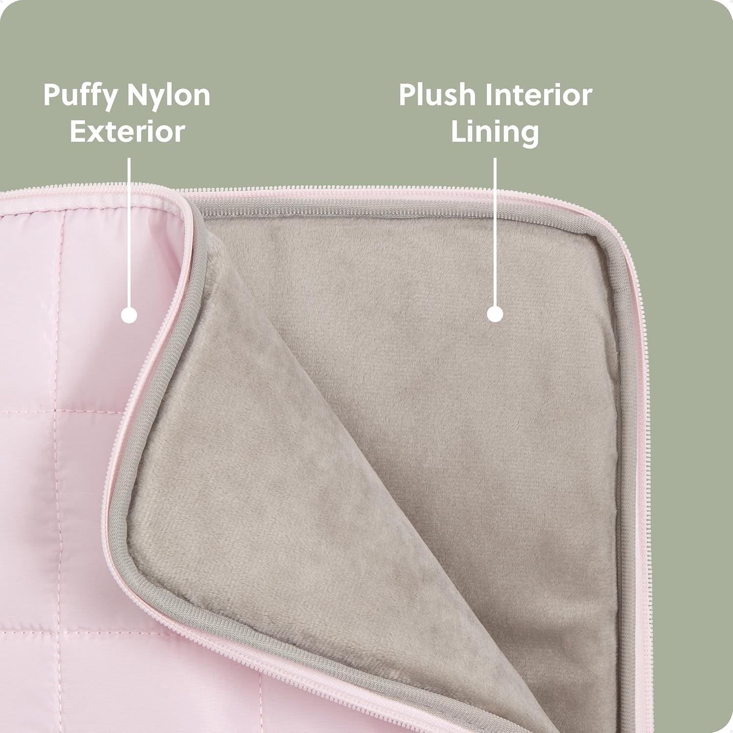 Nylon Puffy Zipping Large Laptop Sleeve, 10.5″ x 15″ Sleeve for MacBook Pro, Air