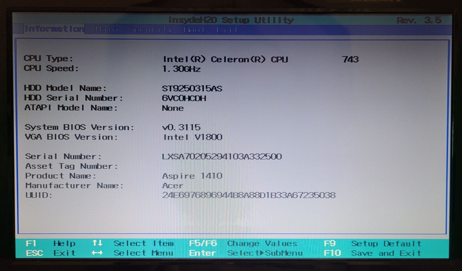Acer 1410 Laptop 2GB Ram 250GB HDD Intel Celeron 743 1.30GHz Webcam HDMI Win 10