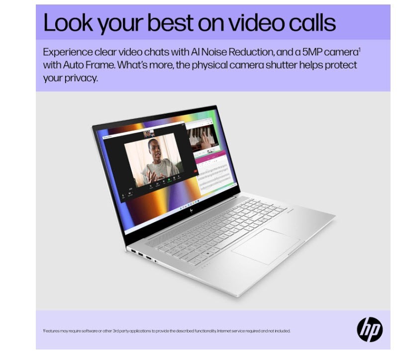 HP Envy 17t-ch* 17″ 4K UHD|i7-1165G7|32GB RAM | 1TB M.2 SSD | W11 Pro5-in-1 HUB