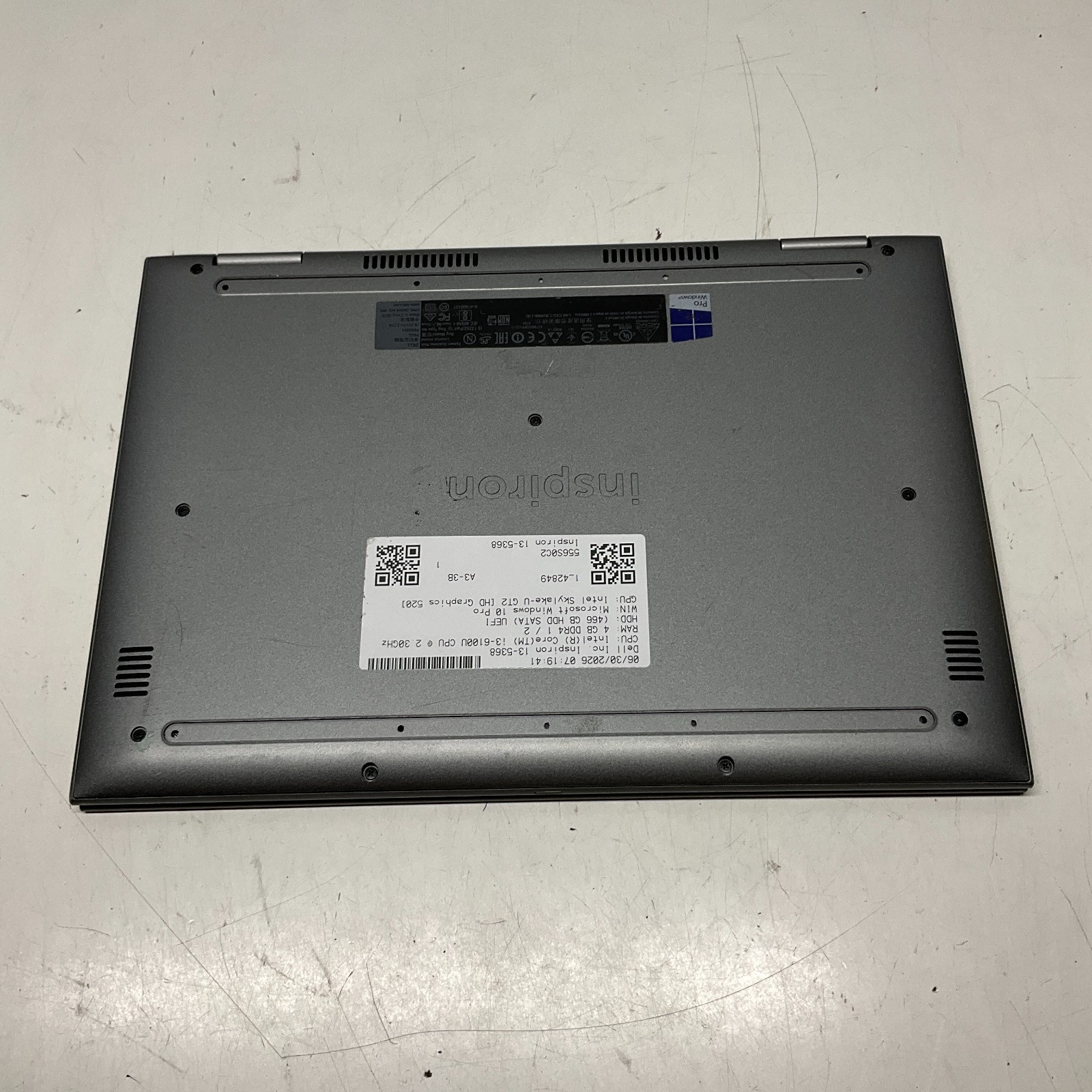 DELL INSPIRON 13-5368 | INTEL CORE I3-6100U 2.30GHZ 4GB 500GB HDD Win 10 READ