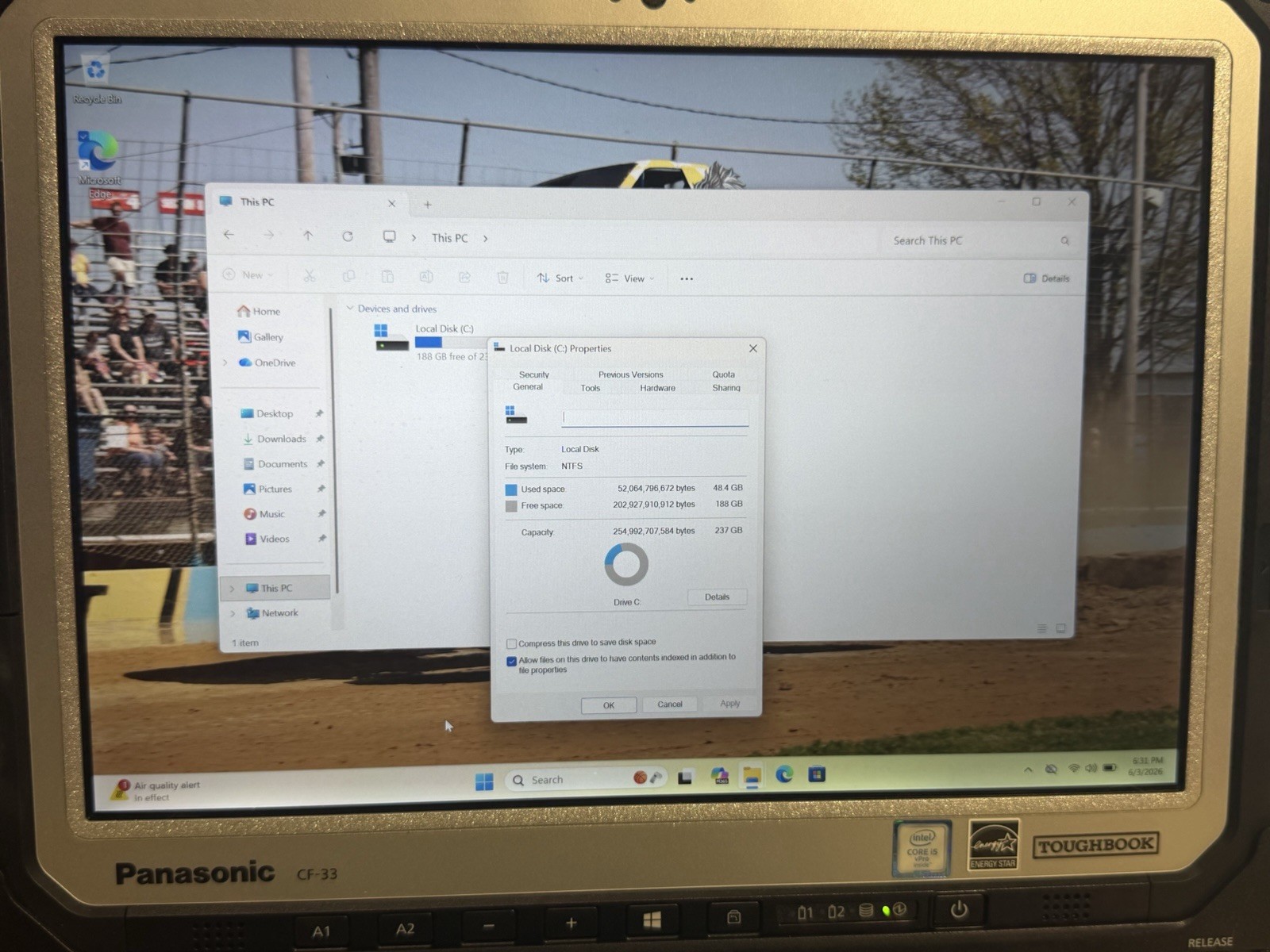 Panasonic ToughBook CF-33 i5-6300U 8GB Ram 256 SSD Win11 Pro. Touchscreen