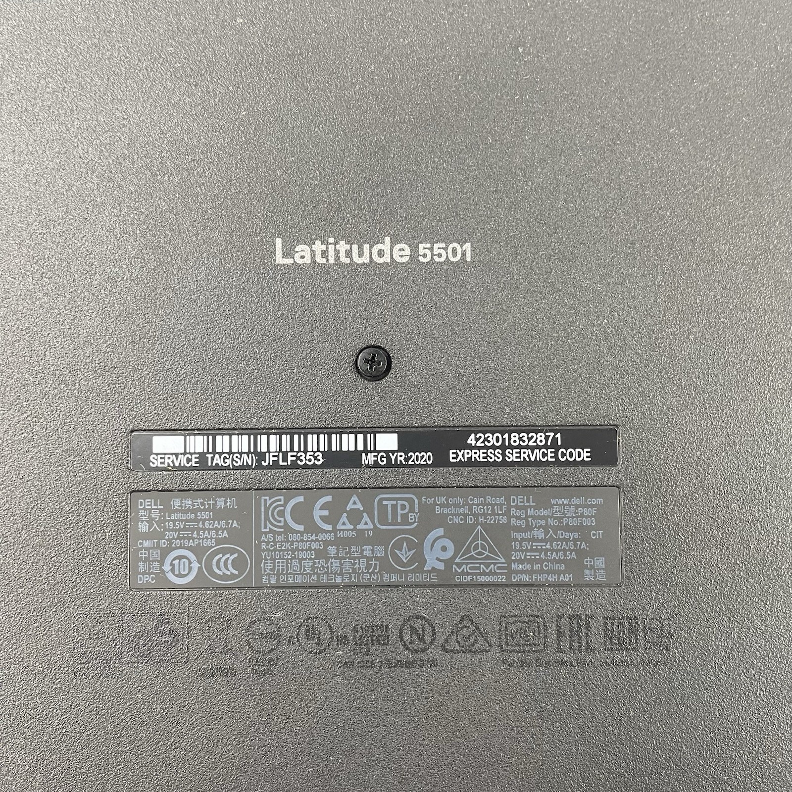 Dell Latitude 5501 15.6″ i5-9400H 2.50 GHz 8 GB RAM No SSD/OS/AC/Battery