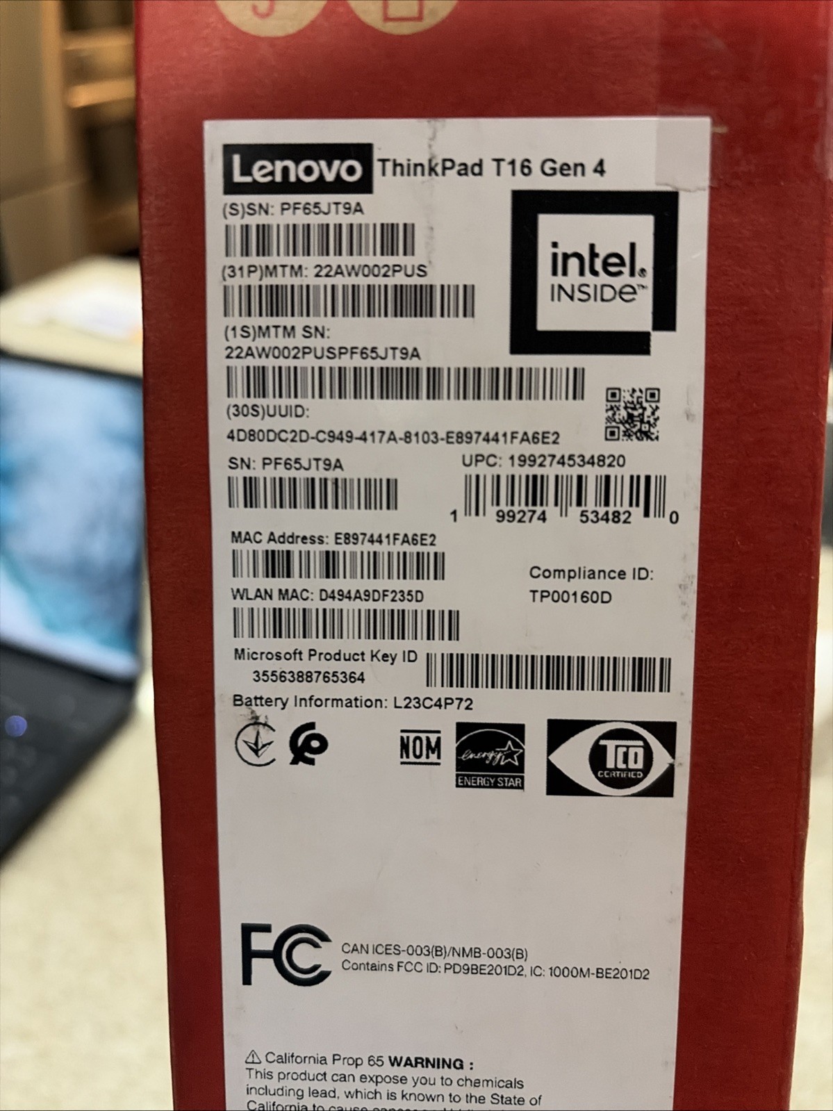 lenovo thinkpad t16 gen 4 intel Ultra 7 258V 32GB Ram 512gb Intel Arc 140V GPU
