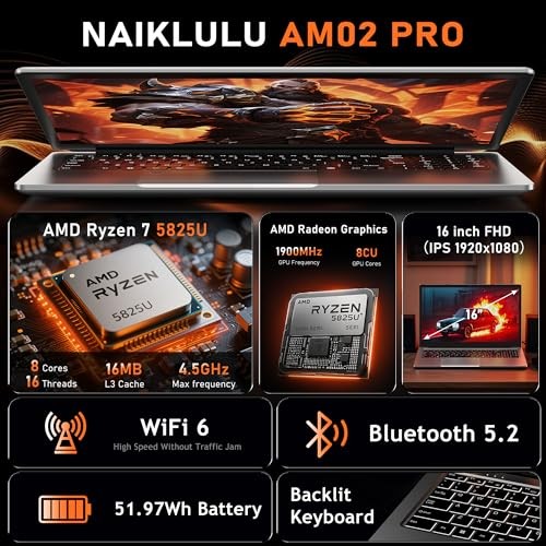 Gaming Laptop, 16 Inch Lap Top Computer 2026 16.0 GB 16 Inches Silver 1.0 TB