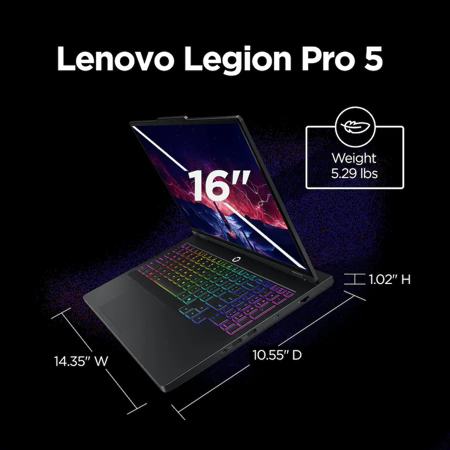 Lenovo – Legion Pro 5 16″ 2.5K Gaming Laptop – AMD Ryzen 9 8945HX – RTX 5060