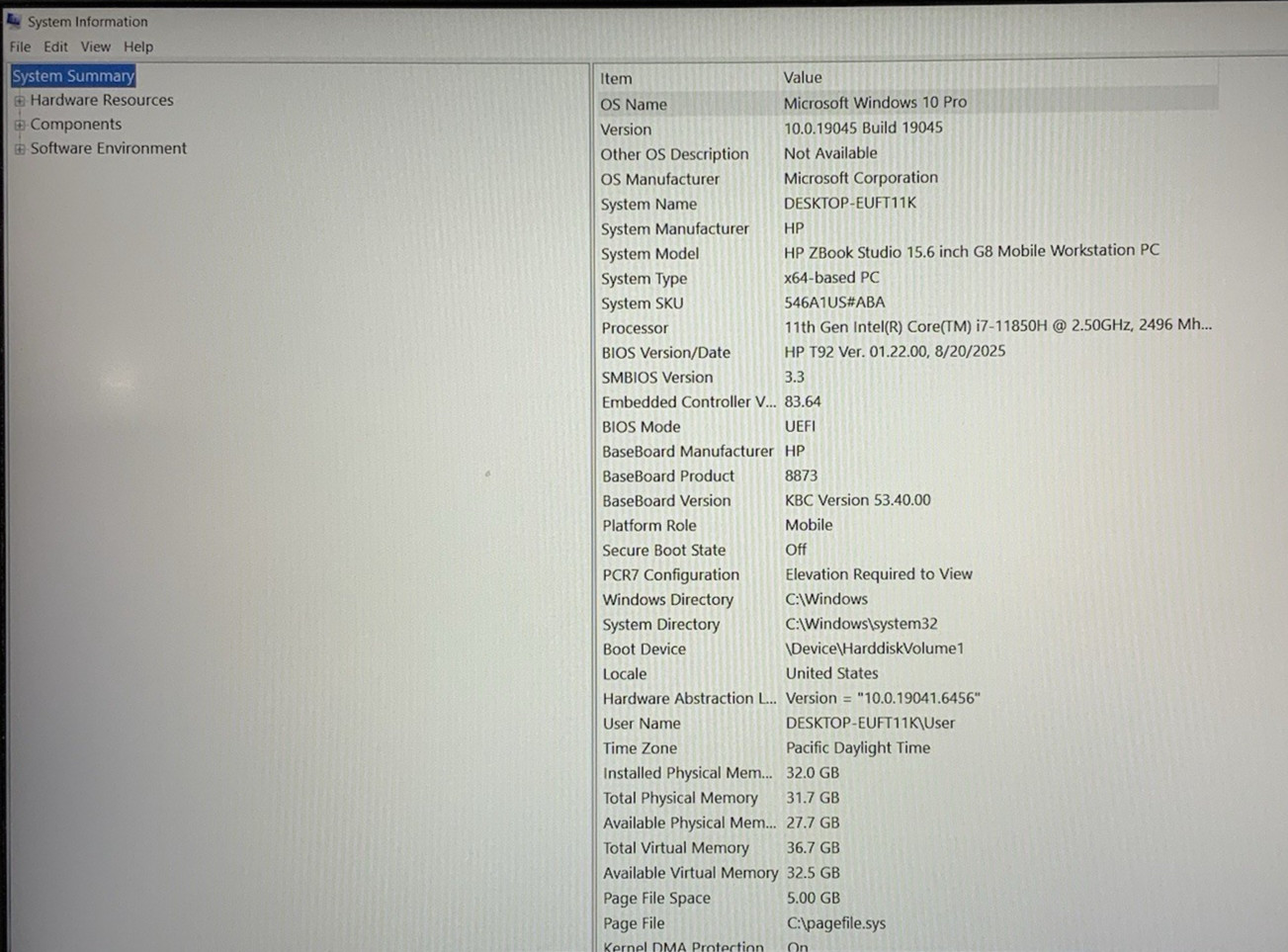 HP ZBook Studio 15 G8 Intel i7-11850H 512GB NVMe 32GB DDR4 RTX A2000 *READ